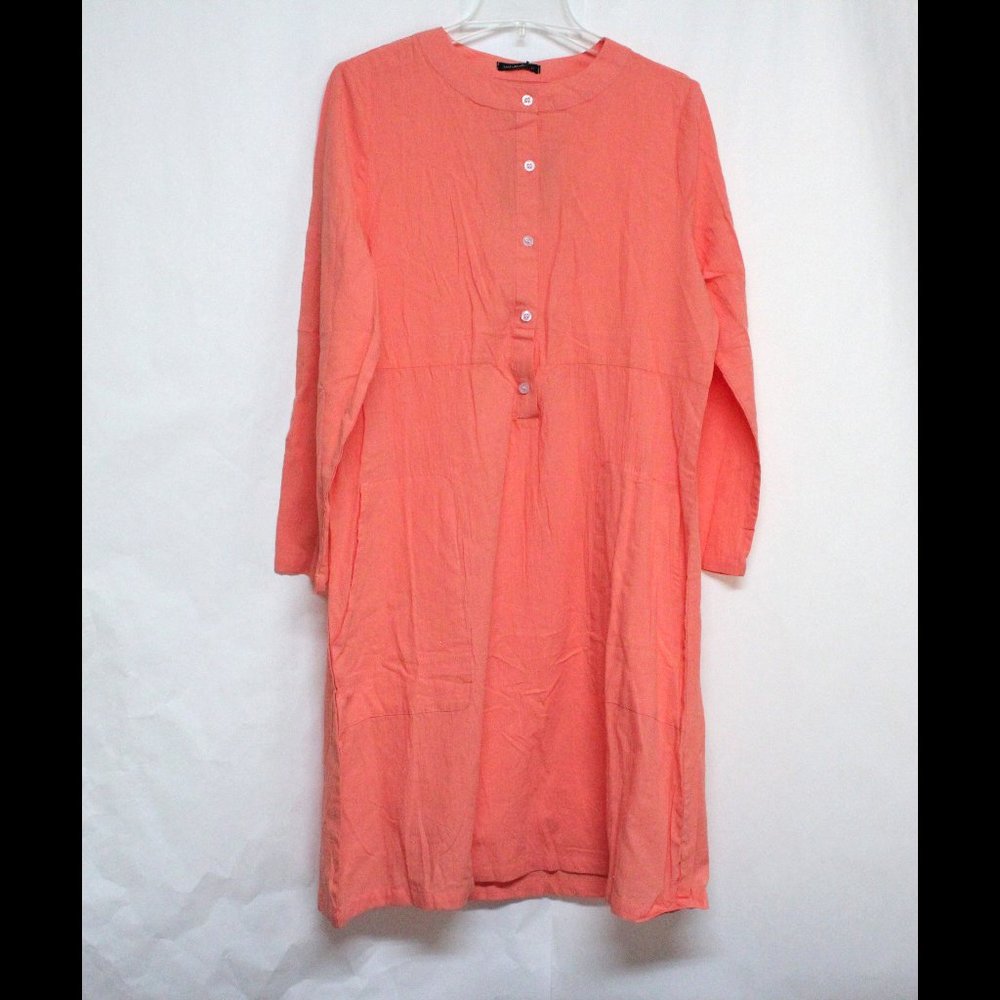 Women's Just Fashion Now Large Orange Long Sleeve Dress